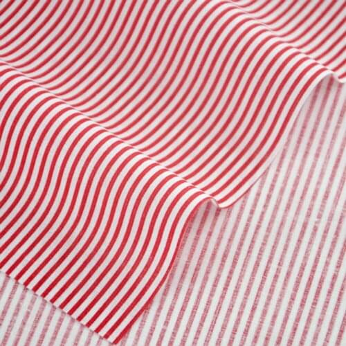 Art Work 100% Cotton Fabrics Printed Red and White Strips Designs Fat Quarter Crafts Dolls DIY Clothing Fabrics Home Textile