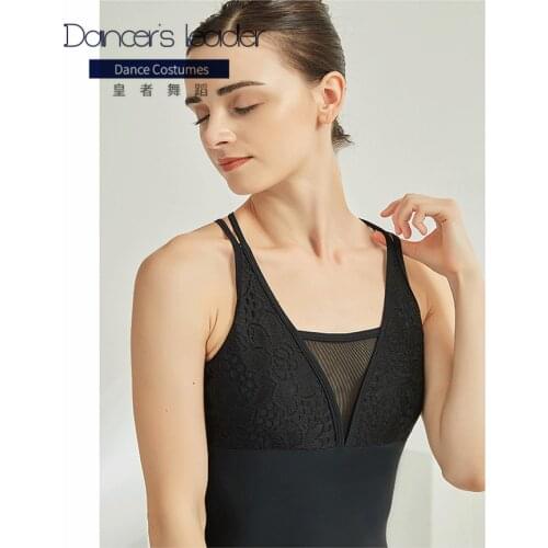 Ballet Leotard for Women Cross Halter Lace Professional Gymnastics Competition Suit Aerial Yoga Practice Suit Elegant Swimwear