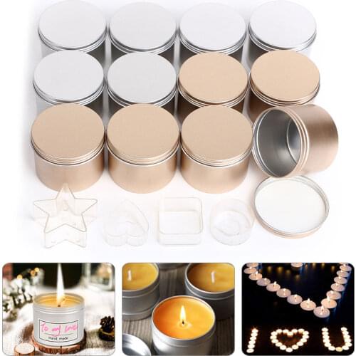 Candle Jars with Lid Bulk Round Candle Container Tins Empty Storage Box for DIY Salves Skin Care Beauty Samples Organizer