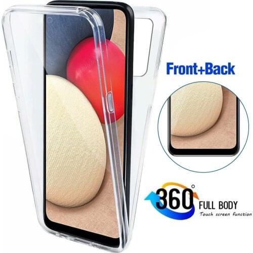 360 Full Body Case for Samsung A12 A02S S21 Double Side Silicone TPU Transparent Coque for Samsung Galaxy S21 Ultra s 21 + coque