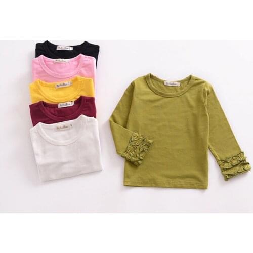 MERI AMMI Children Girl Fashion Clothing Tee T-shirt O-neck Floral Sleeve For 1-5Year Toddler Baby Girl J704