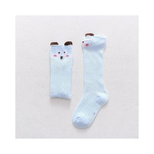 Baby Socks Cartoon Animal Mosquito Socks Children’s Breathable Knee Length Socks Solid Color Cotton Mesh Socks