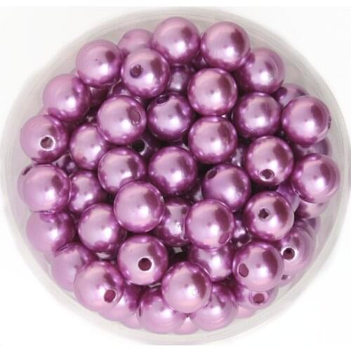 Approx 10mm Dia. 180pcs/lot Light Purple Round Imitation Plastic Pearl Beads Wholesale & Retail for You to DIY CN-BSG01-04LPR