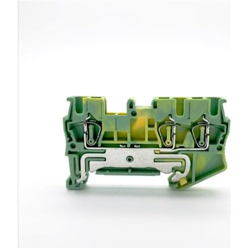 ST-2.5-TWIN-PE Cage Self Locking Spring Grounding Terminal Universal Compact Wire Connector Rail Type Grounding Terminal Block
