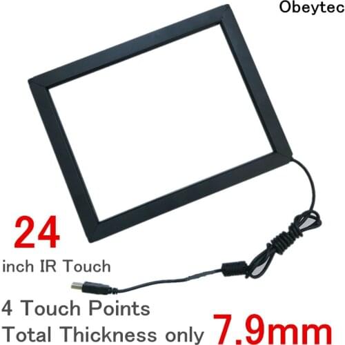 Obeycrop 24" Wide Panel(16:9) Infrared Touch Overlay, Plug and play, 4 points, width 18.5 mm, and ultra thin only 7.9 mm
