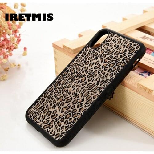 Iretmis 5 5S SE 6 6S TPU Silicone Rubber phone case cover for iPhone 7 8 plus X Xs 11 Pro Max XR Tiger Leopard Print Panther