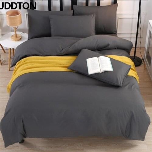JDDTON Bedding Set 2020 New Classic Colorful 5 Size Solid Color Bed Linings Duvet Pillowcases Cover Bed Sheet Cover Set BE003