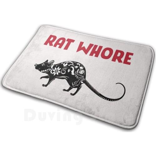 Rat Whore Mat Rug Carpet Anti-Slip Floor Mats Bedroom Rat Whore Funny Rat Whore I Am Rat Whore Rats Cute Rat Mouse Mice Rodent