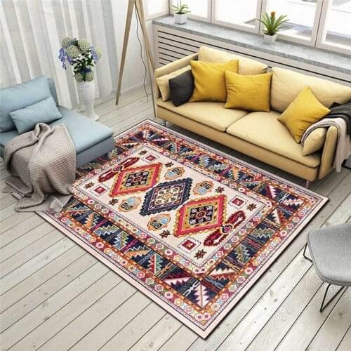 Bohemian Persian Ethnic-Style Rug hong hei lan Mix-Colored Carpet Living Room Bedroom Bed Blanket Bathroom Kitchen Floor Mat