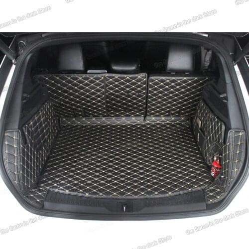 Leather car trunk mat for lincoln MKC 2019 2018 2017 2016 2015 2014 cargo liner interior accessories rear boot luxury luggage