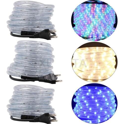 360 Round Led Neon Strip RGB Rainbow Tube Light 220V 110V Round 2-wire Rope Lights Waterproof Flexible Tube Lamp Decoration
