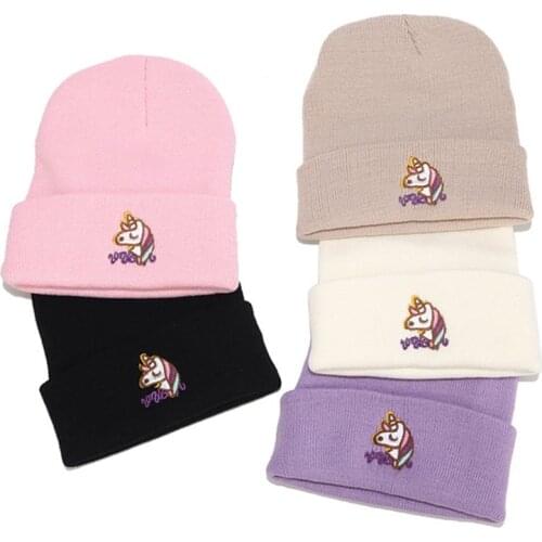 Lovely Unicorn Hat Pink Unicorn Beanie Girls Women Winter Warm Hat Nice Soft Knitted Hats Winter Hat Beanie for Women Girls