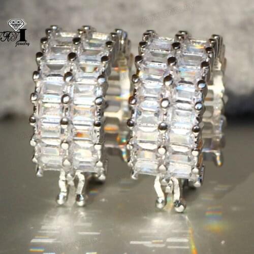 YaYI Fashion Princess Cut White Natural Cubic Zirconia Silver Color Wedding Party Lover Wear Ear Stud Precious Tassel Earrings