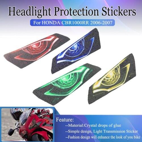 Headlight Stickers For HONDA CBR1000RR CBR 1000RR CBR1000 RR 2006-2007 Motorcycle 3D Front Fairing Guard Eye Graphic Protection