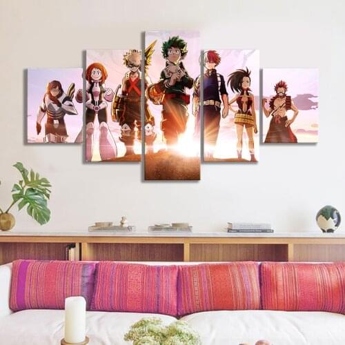 Wall Art Canvas My Hero Academia Home Decor Painting Animation Character HD Print Modern Posters Modular Pictures Living Room