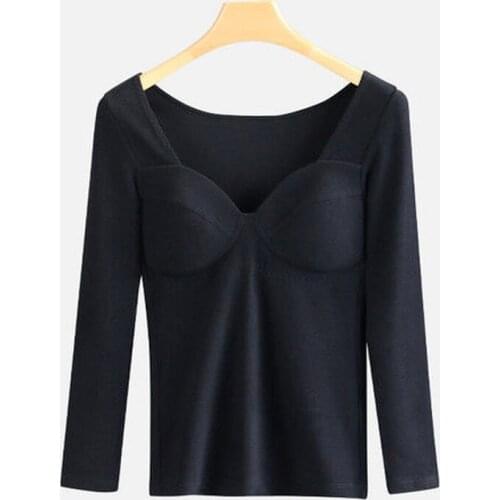 Autumn Winter Warm T Shirt Thick Fleece Thermal Underwear Long Sleeve Solid Shirt Thermal Underwears Ropa Termica Mujer X376