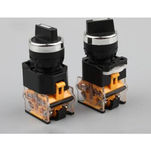 22mm Self-lock Selector Switch 1NO1NC 2/3 Positions Rotary Switches DPST 4 screws 10A400V Power Switch ON/OFF