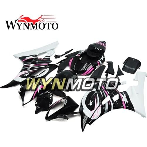 Complete Fairings Kit For Yamaha R6 2006-2007 06 07 Year Injection ABS Plastics Bodywork Motorcycle Black Pink Line Cowlings New
