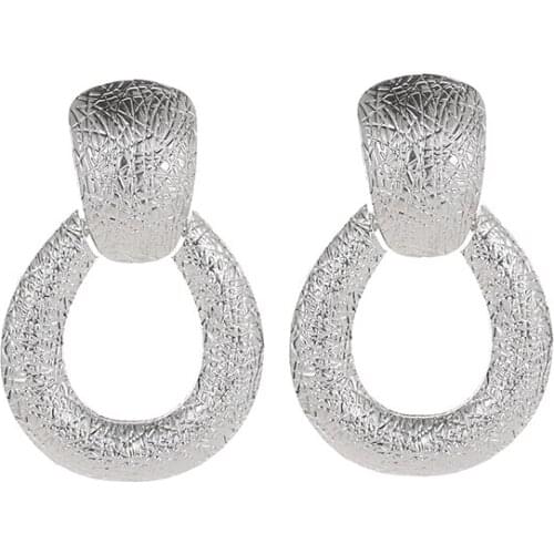 Simple Piercing Punk Fashion Geometric Drop Golden White Rose Gold Alloy Dangle Earrings Drop Earrings For Women