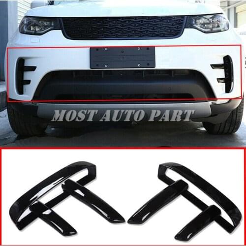 ABS Black Exterior Front Bumper Grille Air Vent Cover For Land Rover Discovery 5 L462 2017-2019 6pcs Car Decoration Car Trim