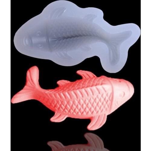 Carp Chocolate Silicone Mold Fondant Ice Cube Biscuits Mould Pudding Pastry Candy Soap Candle Molds Baking Cake Decoration Tools