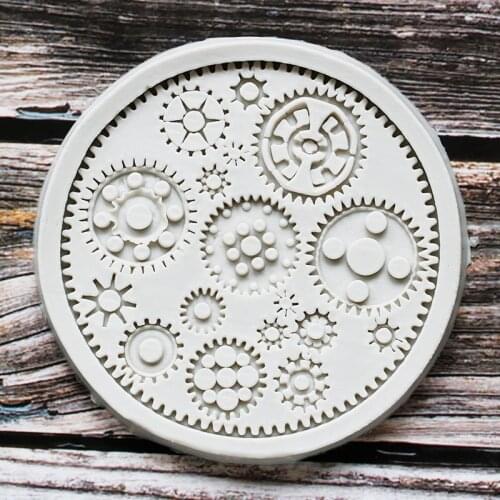 Steampunk Gears Confeitaria Silicone Mold Fondant Cake Molds Cupcake Mould Chocolate Baking Tools For Cakes Jelly Pudding Decor