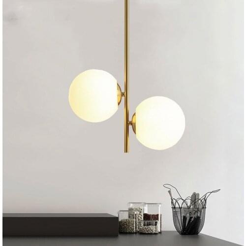 Modern iron glass ball chandelier ceiling chandelier lighting design lamp led wall moon lamp dining room avizeler