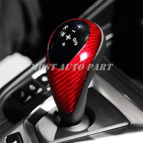 Carbon Fiber Console Gear Shift Knob Cover For BMW X5 M X6 M F85 F86 2015-2018 Red/Black Car accesories interior Car Trim