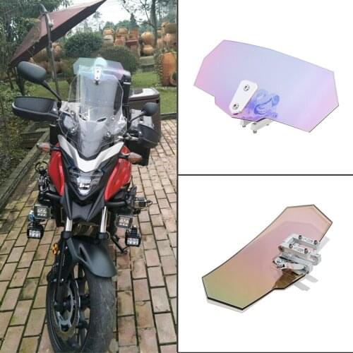 Motorcycle Universal Adjustable Extension Airflow Windscreen Wind Deflector Windshield For Yamaha Triumph Suzuki Honda BMW