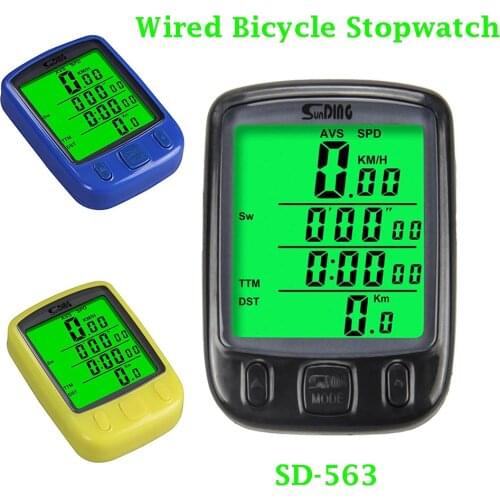 Waterproof Digital Display Bike Stopwatch Large LCD Screen Cycle Riding Wired Computer Speedometer Backlight Bicycle Odometer