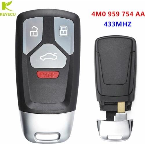KEYECU Replacement Smart Remote Key Fob 434MHz for Audi A4 A5 TT Quattro Q7 SQ5 2016 2017 2018 2019 4M0 959 754 AA