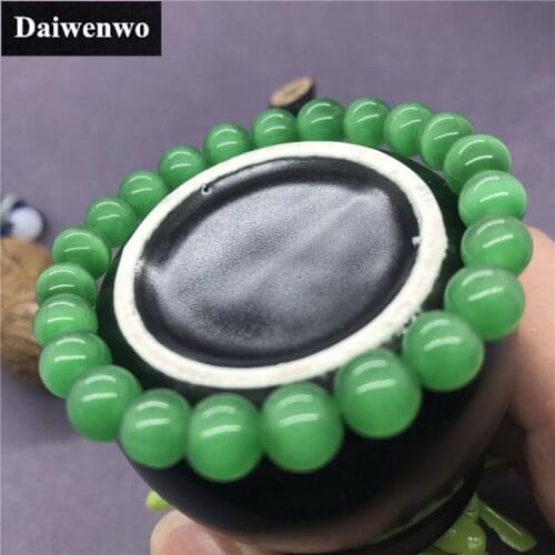 Green Cat Eye Beads Bracelets Women Lucky Opal Charm Gift Natural Stone 6-12mm