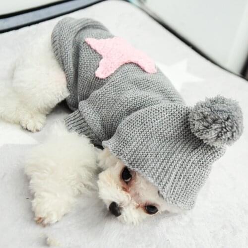Stars Cute Dog Clothes For Small Dogs Warm Hoodie Outfit Winter Pet Coats For Poodle Yorkie Chihuahua Cat Clothing Drop Shipping