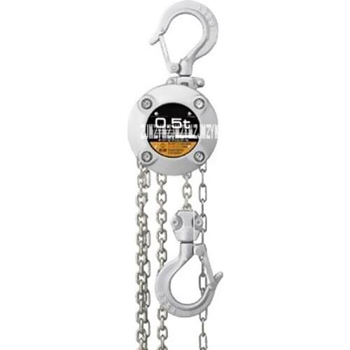 0.5TX3M Lifting Lever Chain Hoist 304 Stainless Steel Industrial 0.5 Tons Chain Block Crane Lifting Sling Material Handling Tool