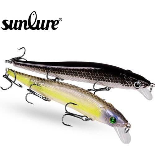 Hard sunlure 1pc Floating Minnow 11.6cm-4.57"/14g-0.49oz Painting Fishing Lure Hard Bait 14 color Fishing Tackle Treble Hook