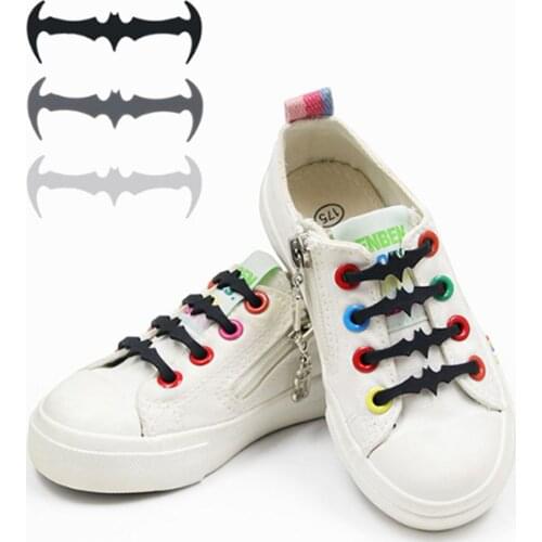 12PC/16PC Set Wild creative bat childrens section Free silicone Lazy shoelace