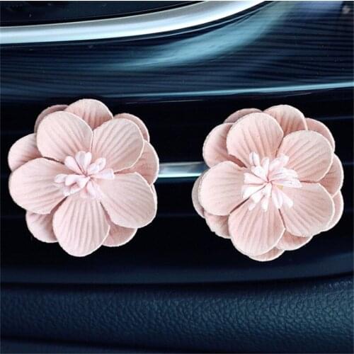 2 Pcs Automobile Air Conditioner Freshener Vent Solid Car Perfume Clip Flower Decor Air Fragrance Smell Diffuser Accessories