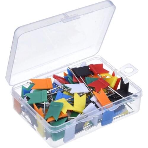 210 Ppcs/Pack Plastic 7colors mixed pack flag shape Pins Broches Pushpin Tables Thumbtack Nails