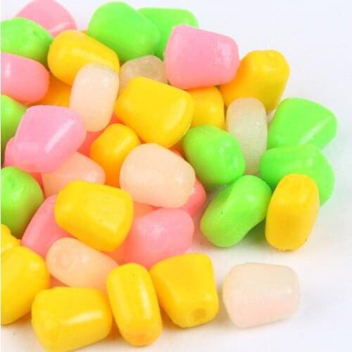 50pcs Fishing Lures Silicone Corn Smell Silicone Soft Plastic Bait Tackle Floating Lures Artificial Rubber Baits Artificial Pond