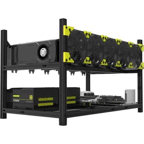6/8/12 GPU Miner Mining rig Aluminum Stackable Open air Case Computer ETH Frame Rig for bitcon Miner Kit Unassembled Ethereum