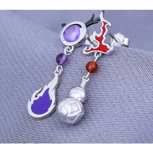 Anime Hyakkiyakou Shuten Ibukidouji Ibaraki Douji Cosplay Earring 925 Sterling Silver Earring Fashion Ear stud Cosplay Xmas Gift