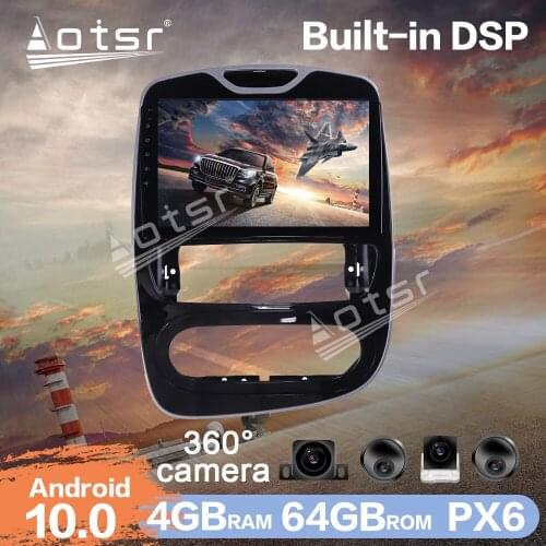 For Renault Clio 2016 - 2019 Android 10.0 4+64GB Car Multimedia Car Radio GPS Navigation DSP + 360 Camera Auto Stereo DVD Player