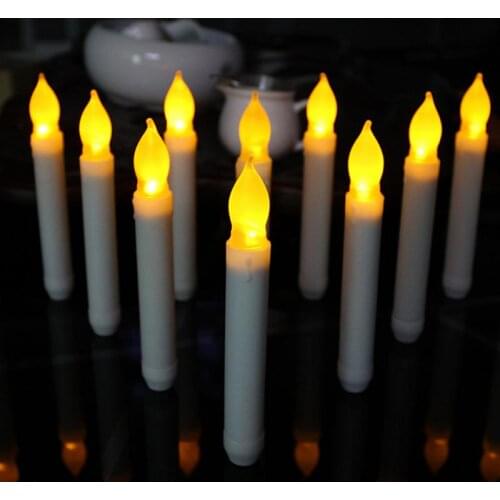 Flameless LED Candle Extensive Use 12 Pc Plastic Strip Lamp Head Flame Flicker Christmas Candles Wedding Birthday Decoration