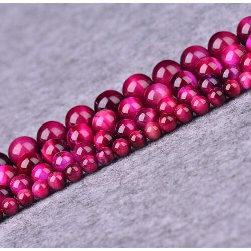 Free Shipping Natural Stone Magenta Tiger Eye Agat Round Beads 15" Strand4 6 8 10 12 14MM Pick Size For charm Jewelry making