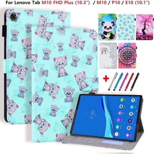 For Lenovo Tab P10 E10 10.1 10.1" M10 Case TB X104F X606F X605F X705L Bear Panda For Lenovo M10 Plus 10.3 Cover 2020 TB-X606X