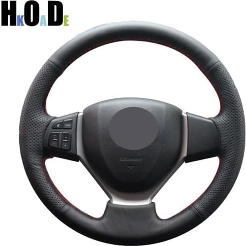 Black Artificial Leather Hand-stitched Car Steering Wheel Cover for Suzuki CELERIO S-CROSS SX4 2013 2014 Suzuki Vitara 2015