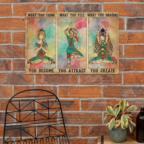 What You Feel You Attract Canvas Art, Yoga Prints Poster, Yoga Wall Art, Meditation Decor, Wall Art, Signs for Home