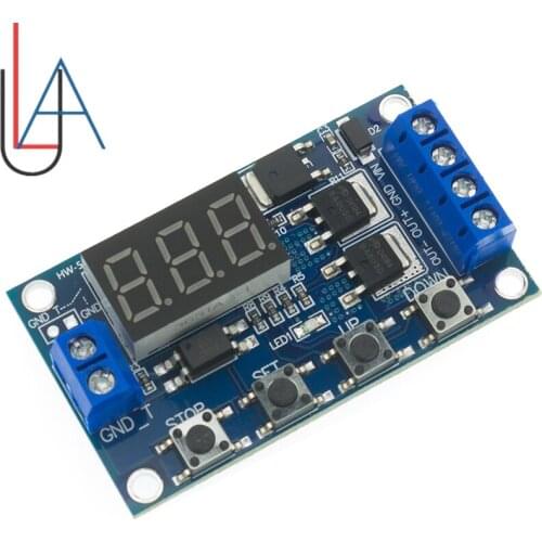 DC 12V 24V Dual MOS Tube LED Digital Time Delay Relay Trigger Cycle Timer Delay Switch Circuit Board Timing Control Module