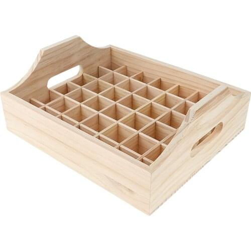 42 Grids Wooden Essential Oil Carrying Case with Handle / Roller Bottle