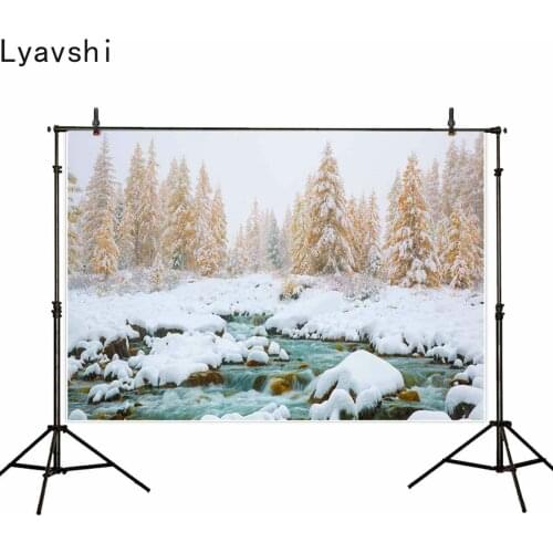 Lyavshi backdrop for photographic golden autumn beautiful mountain over white snow land background landscape photographic